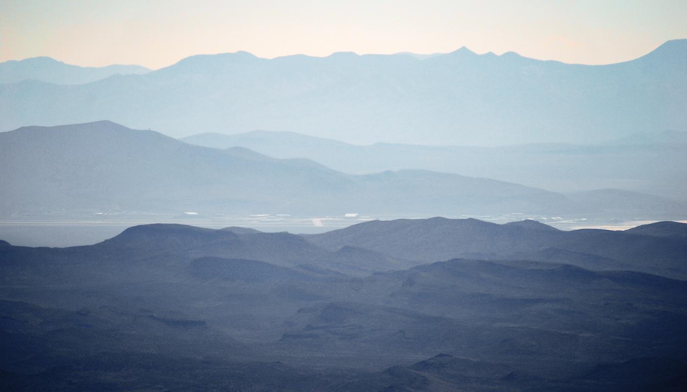 Area 51 seen across the desert from Tikaboo Peak, the nearest legal public viewpoint