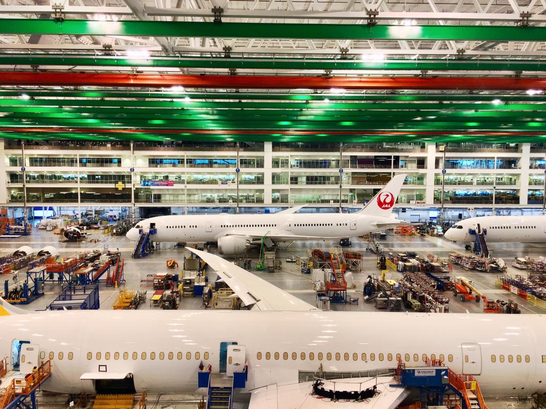 JAL 787-9 in der Endmontage bei Boeing South Carolina