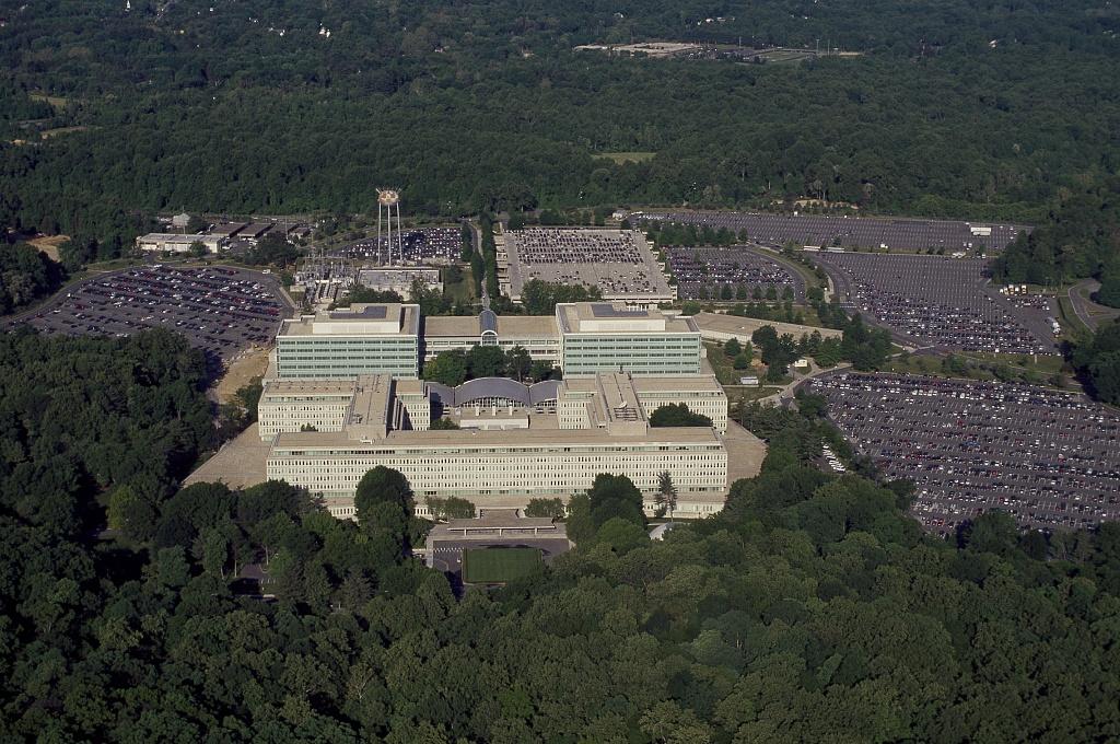 Vue aérienne du complexe du quartier général de la CIA à Langley, en Virginie