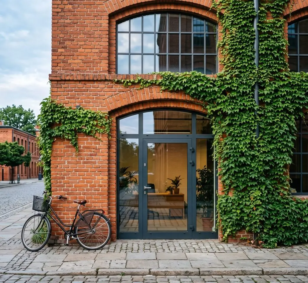 Red-brick loft architecture in Łódź