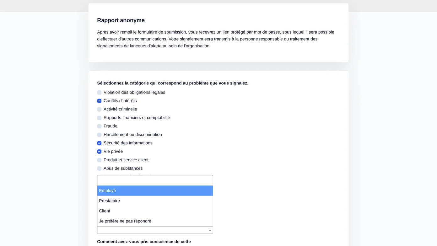 Votre employé signale un problème